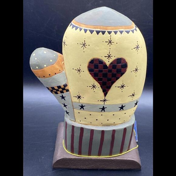 Williraye Studios Folk Art ~ Cast Iron WINTER MITTEN Stocking Holder WW2372 - Picture 5 of 9